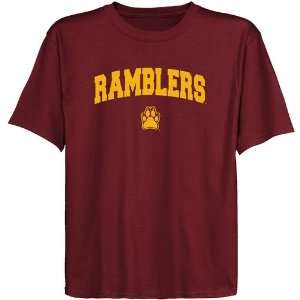  Loyola Chicago Ramblers Youth Maroon Logo Arch T shirt 