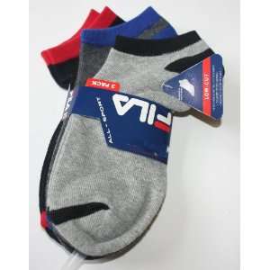    Fila Boys Low Cut Sport Socks 3 Pair Size 9 11