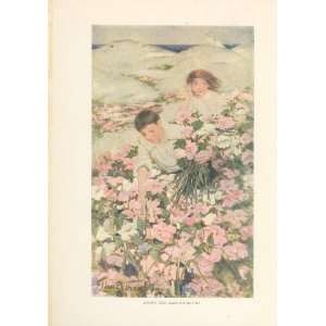  1903 Print Among The Marsh Mallows Children Playing Among 