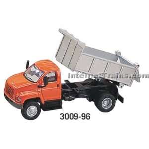   GMC Topkick 2 Axle Low Bed Dump Truck   Orange/Silver Toys & Games