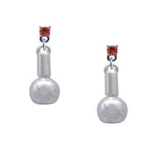 Silver Nail Polish Hyacinth Swarovski Post Charm Earrings [Jewelry 