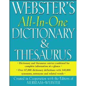   Websters Websters All in One Dictionary & Thesaurus