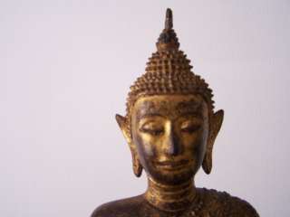 ANTIQUE THAI BRONZE SITTING BUDDHA ( THAILAND )  