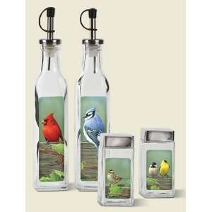 The Rail Birds Collection Oil Bottle and Salt and Pepper 