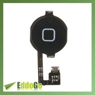   Home Button Flex Cable + Key Cap Assembly For Apple iPhone 4G 4 Black