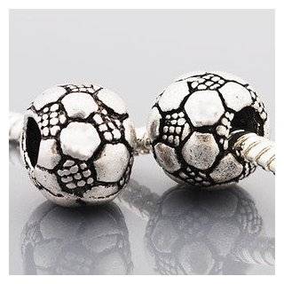 pandora style metal bead soccer ball buy new $ 6 49 only 2 left in 