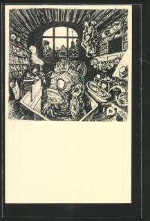 Artist pc Albert Welti Teufel erscheint in einer Stube, Bücher 