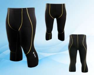 New Mens Muscle Compression Pants Under Layer 3/4 Short Pants 