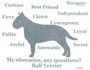 Bull Terrier Dog Obsession? Ladies T shirt  