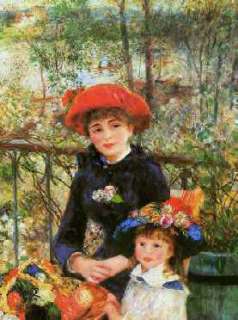 FRAMED Renoir Two Sisters on the Terrace CANVAS Repro  