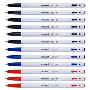   Pen MONAMI 153 0.7mm 1 Dozen Ink Black x6 Blue x3 Red x3 