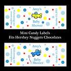 120 personalized baby shower mini candy bar labels airplane design