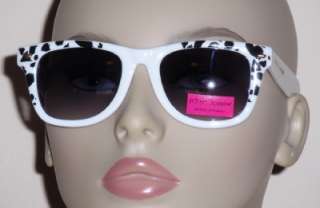 Betsey Johnson White & Raven Leopard Print Sunglasses  