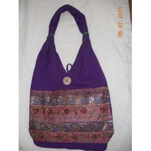   Sequins Boho Cotton Handbag Indian Shoulder Bags