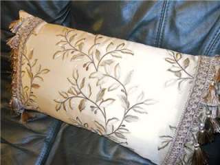 Lumbar Pillow elegant Beacon Hill embroidered silk Clarence House trim 