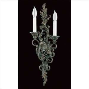   XV 2 Light Sconce Oxidized Silver with Bollo Finish
