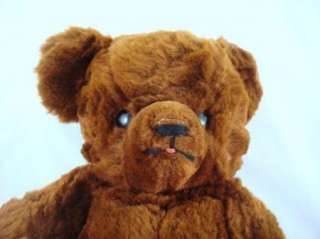   Brand Dark Brown Mohair Jointed Teddy Bear Large Ears Yarn Nose  