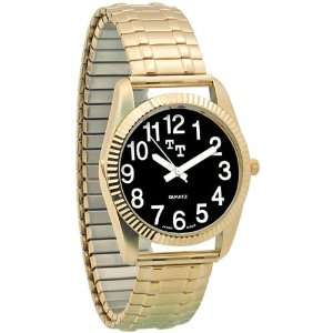  Mens Low Vision Watch Black Dial Expansion Band Health 