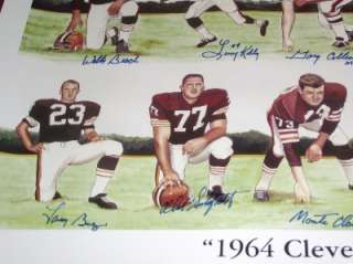 1964 Cleveland Browns Championship Team Lithograph Autographed by 24 