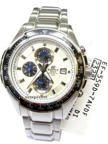 Casio Watch Edifice White Stopwatch EF 559D 7 7A EF559D  