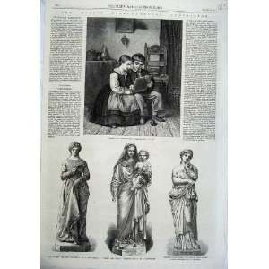 1865 Children Reading Boser Statue Virgin Penelope
