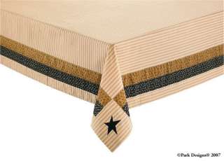 Black Star Primitive Mustard/Cream/Black Cotton Table Cloth 54x54 