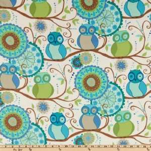  43 Wide Della Flannel Owl Branches Ocean Fabric By The 
