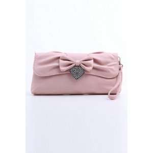  Pink Faux Leather Bowknot Magnetic Closure Bridal Purses 