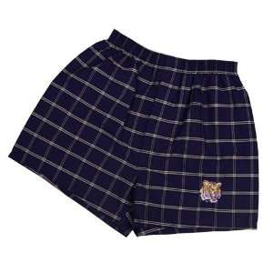  LSU Tigers Purple Plaid Boxer Shorts