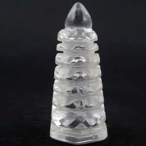  Petite Clear Quartz Pagoda of Protection (with Brocade Box 