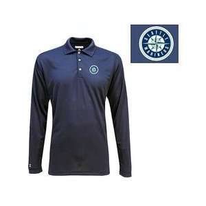  Seattle Mariners Long Sleeve Victor Polo by Antigua   Navy 