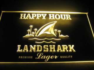 Happy Hour Landshark Beer Bar Pub Light Sign Neon B514  