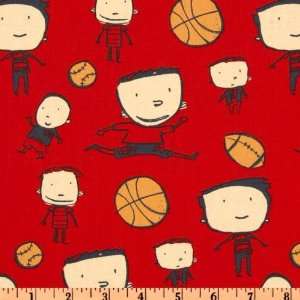  44 Wide Boys Will Be Boys Boys Big Little Red Fabric By The Yard 
