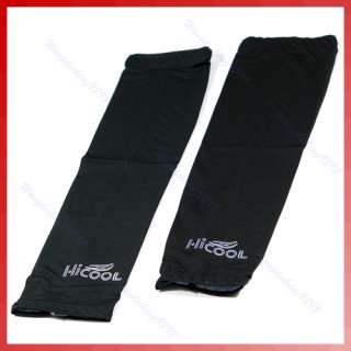Pair Cooling Arm Sleeves Cover UV Sun Protection Blac  
