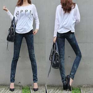 Womens Blending Blue Skinny Jeans Korea Style Premium Pants size 25 