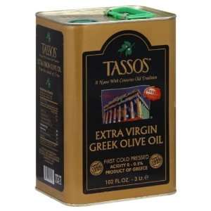  Tassos, Oil Olive Xvrgn Tin, 3 LT (Pack of 4) Health 
