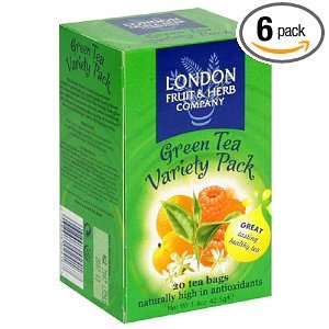 London Fruit & Herb, Green Tea Variety Pack of Four Flavors, Tea Bags 