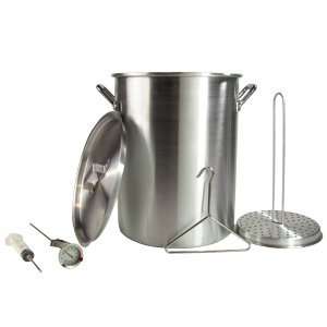 Backyard Pro 30 Quart Aluminum Stock Pot / Turkey Fry Pot with Lid and 