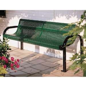  Eagle one 6 Feet Perforated Gul Wing Metal Contour Bench   Grey 