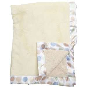  Northpoint Sherpa Back Baby Blanket w/ Satin Trim   Ivory 