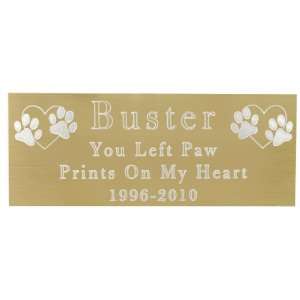    Large Pet Memorial Engraved Plaque  Brass Finish