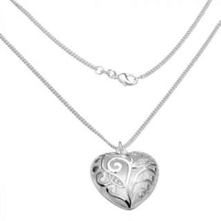 Silver Plated Crystal Fashion Heart Necklace N224  