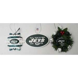 New York Jets 3 Pack Ornaments 