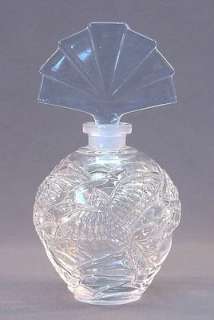   Czech / German Lead Crystal Perfume Bottle Bird in Flight  