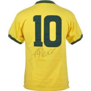  Pele Autographed Jersey  Details Brazillian Squad Yellow 