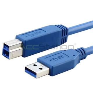 6Ft 1.8m Blue SuperSpeed USB 3.0 Type A Male to B Male Data Cable 