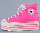 Womens Bright Pink Platform High Top Zip Sneakers US 6~8 / Lady Ankle 