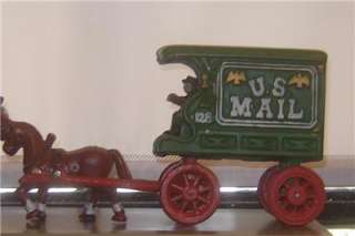 Vintage Cast Iron US Mail Delivery Horse Drawn Van Body  