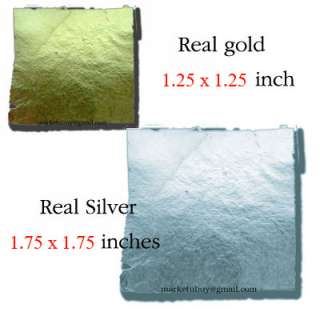 Real Gold & Silver Leaf 100 sheets paint glass gilding  