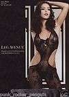 floral lace cut out bodystocking with satin ribbon lace up
